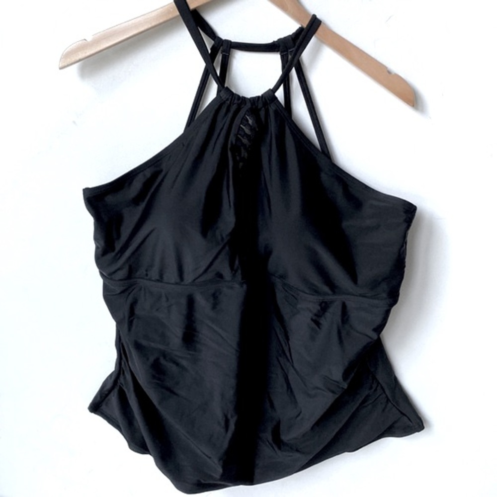 Swimsuits‎ For All Tankini Black TOP ONLY, Size 22